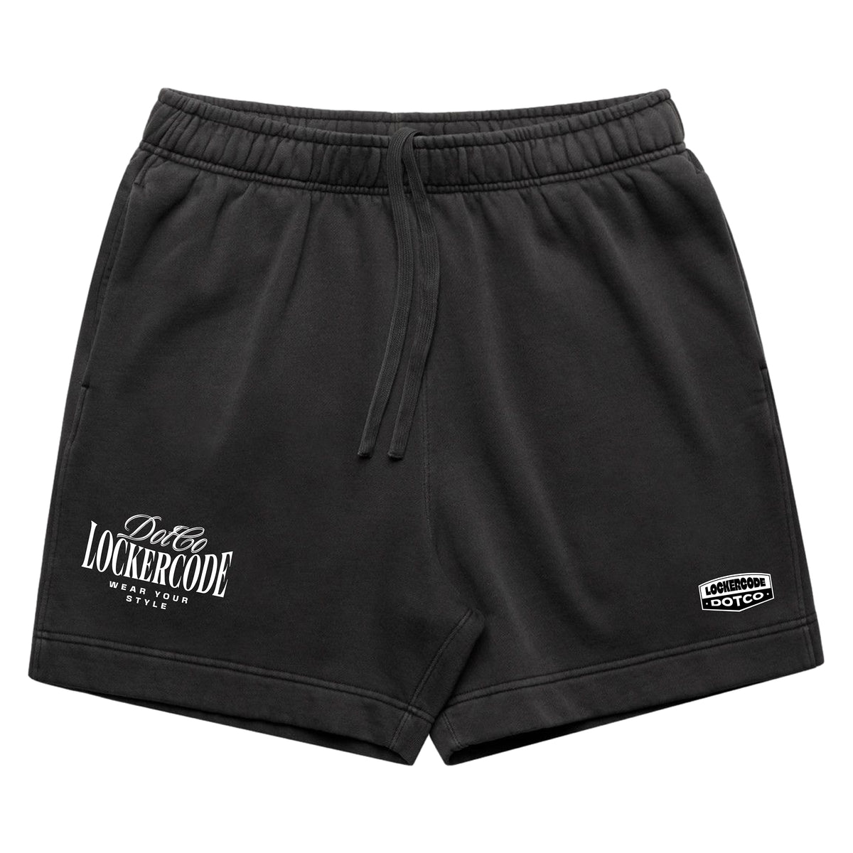 Black Faded Relax Track Shorts